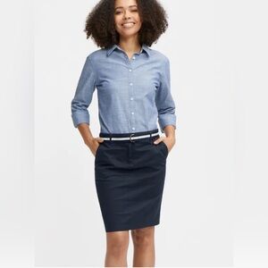 Tommy Hilfiger cotton skirt in navy blue color